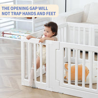 Baby Playpen Baby Playard Portable Baby Fence Play Area Indoor Outdoor Kids Activity Center Baby Playpen (8 Panel 115x115cm)