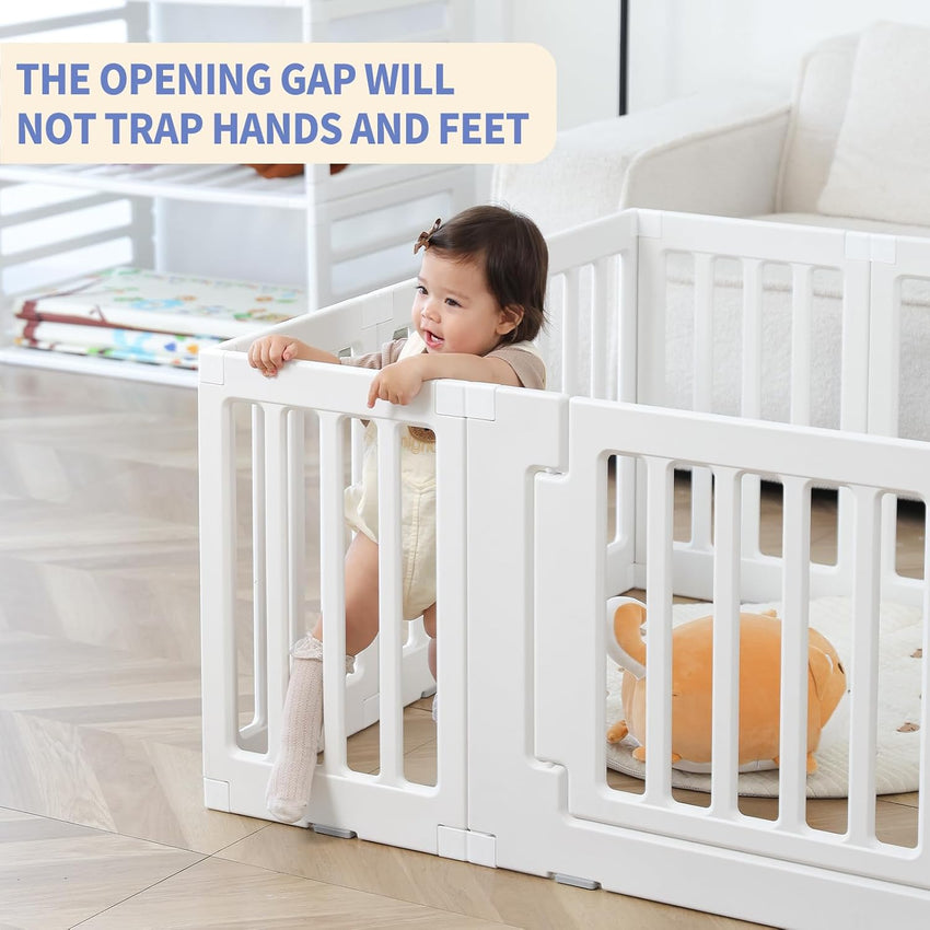 Baby Playpen Baby Playard Portable Baby Fence Play Area Indoor Outdoor Kids Activity Center Baby Playpen (8 Panel 115x115cm)