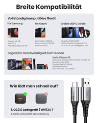 INIU USB C Charger Cable, 1m 3.1A Type C Cable Fast Charging, Braided USB A to USBC Phone Charger Cable USBC for iPhone 17 Pro Max Samsung Galaxy S25 S24 Ultra Huawei P9 Pixel 10 9 Pro iPad PS5 etc.
