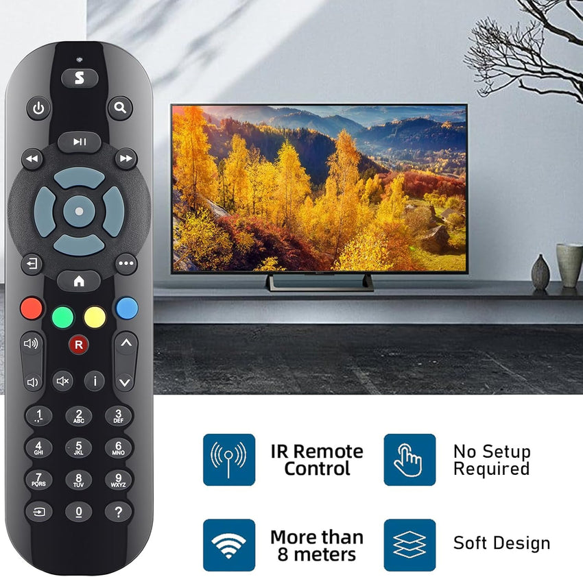 Replacement Remote Control Compatible with All Sky Q Box, Sky Q TV Box, Mini, INCL Batteries (Non-Touch, No Voice Control)