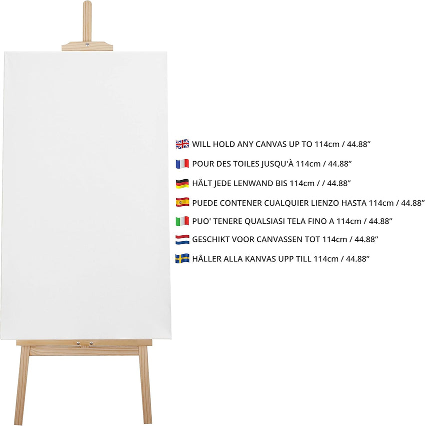 Belle Vous Wooden A-Frame Studio Easel - 1.59m / 5.22ft - Artist Easel - Adjustable/Foldable Tripod - Canvas/Painting Holder for Displays, Exhibition, Drawing, Sketching, Weddings, Arts and Craft