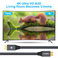 Twozoh 4K HDMI Cable 3M, High Speed HDMI 2.0 Cable, Braided HDMI to HDMI Lead Compatible with PS5, PS3, PS4, PC, Projector, HDTV, Xbox