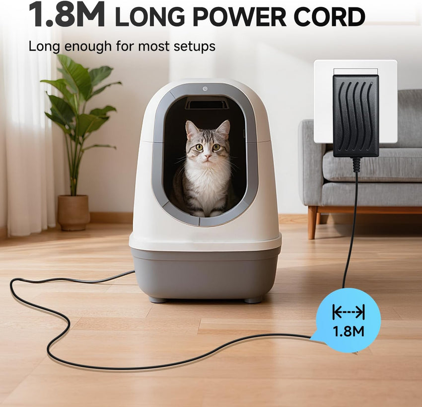 ANLINK 15V 1A/1000mA 1.8M Long Power Supply Adapter, AC 100-240V to DC 15V 1A Switching Adapter 5.5x2.1mm Wall Plug with 3 Tips for Cat Open Air Self Cleaning,Jump Starter and More, UKCA Certified