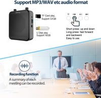 Giecy Portable Voice Amplifier with Headset Microphone 30W Rechargeable Battery 2800mAh Powerful Sound System for Teachers, Guides, Coaches, Presenters