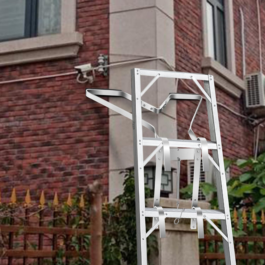 Homvvi V-Shaped Ladder Stand Off, Heavy Duty Ladder Stay/Standoff Downpipe Ladders Accessory, Multipurpose Ladder Stabilizer Fits Universal Ladders, Anti-Slip, Easy to Use
