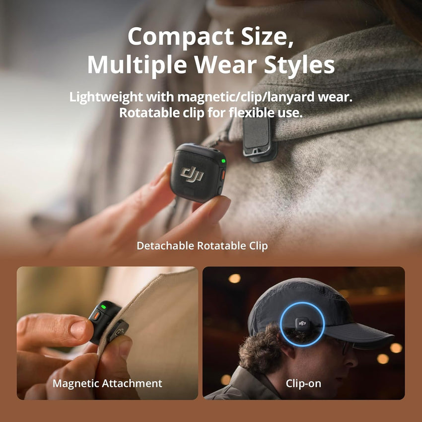 DJI Mic 3 (1 TX + 1 RX), Wireless Lavalier Mic for iPhone/Camera/Android, Ultralight, Extended Operating Time & Fast Charging, 400m Transmission, Noise Cancelling, Vlog, Streaming