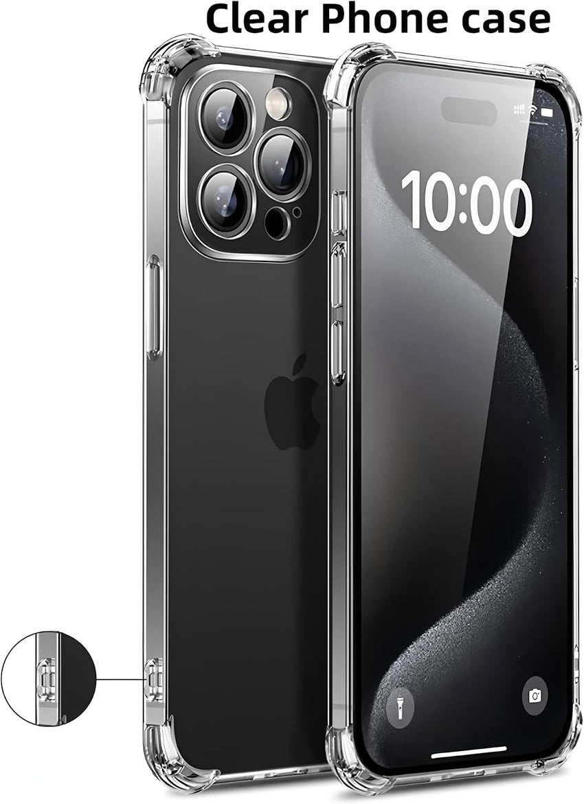 Totill 4 in 1 Case for iPhone 13 pro with [3 Pack] Tempered Glass Screen Protectors, Crystal Clear Phone Cover, Scratchproof and Shockproof, Compatible with Wireless Charger and Bike Phone Holder