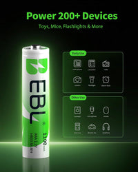 EBL AAA Rechargeable Batteries 1100mAh Ready2Charge Triple A NiMH Battery, Retail Pacakge - 8 Packs