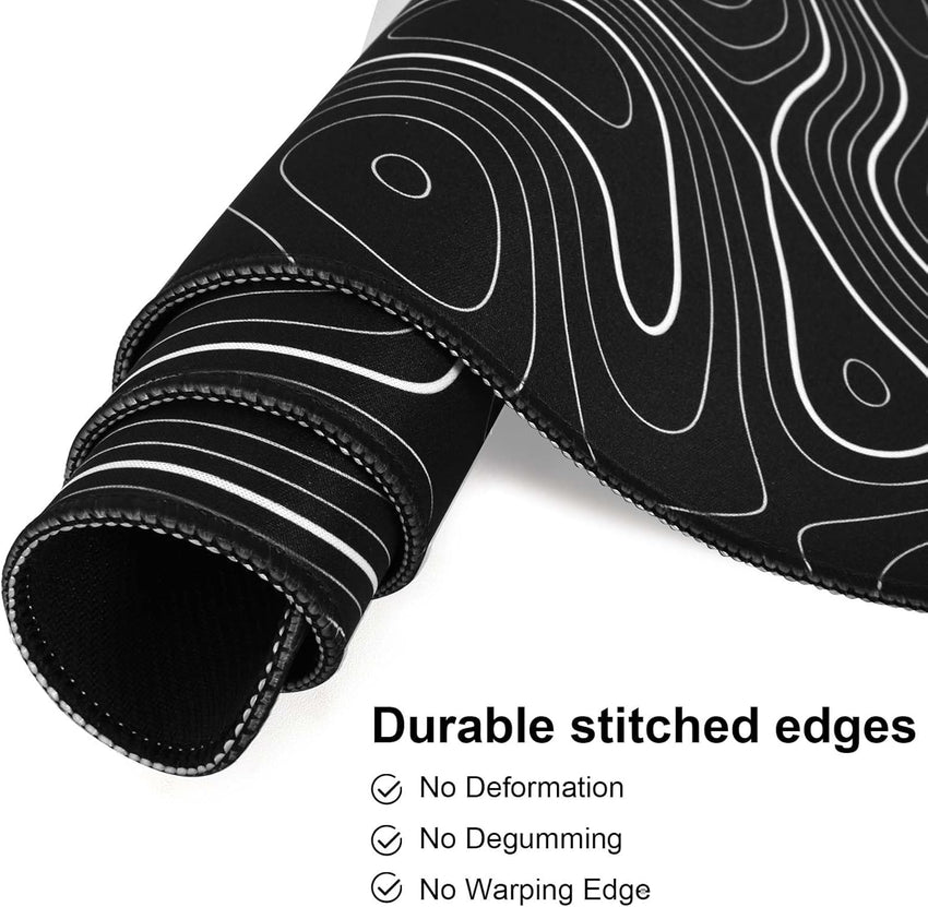 Topographic Map Desk Mat, Large Mouse Pad 800x300x3 mm, Gaming Mouse Mat, Big Full Keyboard Desk Mat, Waterproof Non-Slip Mouse Mat Pad, Rubber Base, for Keyboard Computer PC Gamer Desk Office