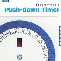 24-Hour Segment Timer Switch Square Mechanical â White