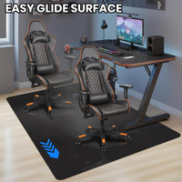 Gaming Chair Mat Non-Slip Waterproof Easy-Glide â Black 100x140cm