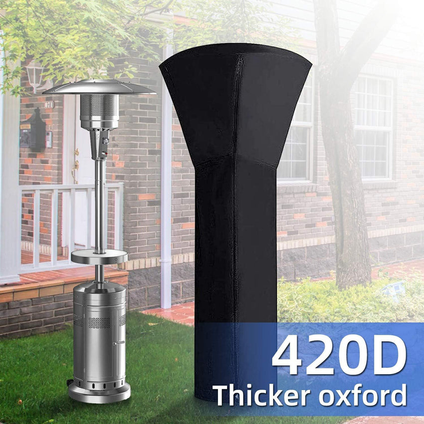 ANSTROUT 420D Patio Heater Cover, Waterproof with Zipper, Outdoor Propane Heater Cover for Any Season, Large Size: 89âH x 33âDx19âB (Black)