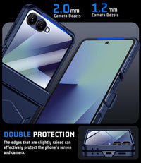 Samsung Galaxy Z Flip7 Rugged FullâBody Case NonâSlip Hinge Protection Fast Wireless Charging â Blue