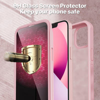 CENHUFO Compatible with iPhone 17 Pro Case Built-in Glass Screen Protector, Full Camera Protection, Fits for Magsafe, 360 Full Body Shockproof Bumper Phone Case for iPhone 17 Pro 6.3 Inch -Pink