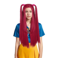 Girls Long Pink Double Ponytail Anime Cosplay Wig Heat-Resistant â Pink