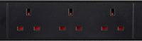 Amazon Basics Heavy-Duty Metal Surge Protector Power Strip, 9 Outlets (UK Plug), 600 J, 1.8 m Cord, Black, Rectangle