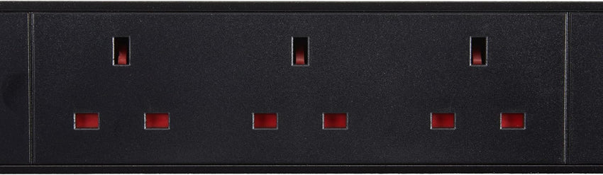Amazon Basics Heavy-Duty Metal Surge Protector Power Strip, 9 Outlets (UK Plug), 600 J, 1.8 m Cord, Black, Rectangle