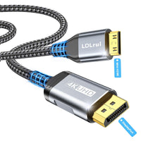 LDLrui DisplayPort to Mini HDMI Cable 1.5m [Bend Resistant, High-Speed] Supports 3840x2160/4K@60Hz, 2K@120Hz Video UHD for Desktop, Laptop, Portable Monitor,AMD, NVIDIA, ARZOPA, Projector,Mini PC
