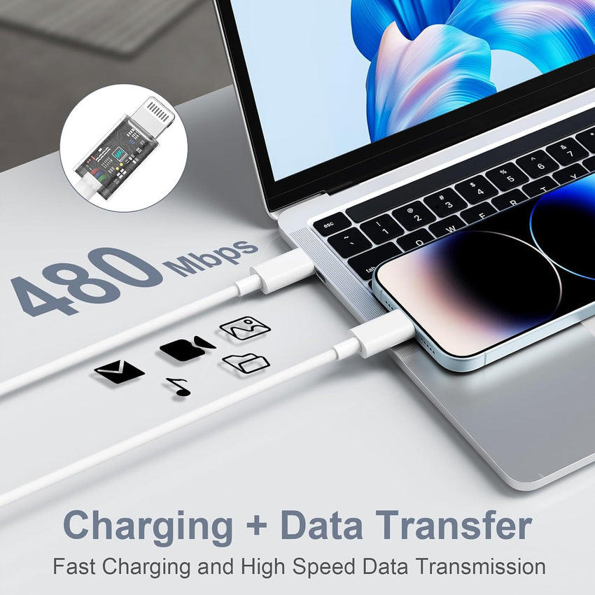 LCOGPDOY for iPhone Charger Fast Charge 2Pack PD 20W USB C Charger Plug and 2M USBC to for Lightning Cable Apple Fast Phone Charging for iPhone 14 13 12 11 Pro Max XR X SE 8Plus, for iPad Pro