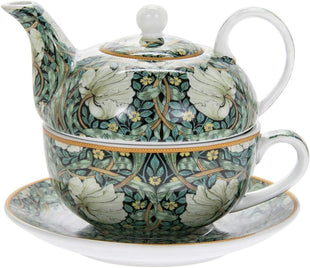 Lesser & Pavey Pimpernel Tea, Tea Pot & Saucer | 600ml Capacity Luxury Teapot Ideal for Home, Office & Outdoor | Without Tea Strainer