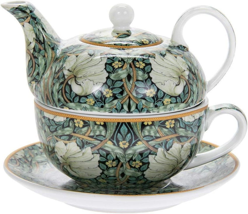 Lesser & Pavey Pimpernel Tea, Tea Pot & Saucer | 600ml Capacity Luxury Teapot Ideal for Home, Office & Outdoor | Without Tea Strainer