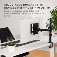 HumanCentric Thin Client Mount Bracket, Mount a Mini PC or Computer to a VESA Monitor Arm or Stand, Pole, or Under Desk or Surface, Devices with 0.65-2.55" in Depth for 75x75 and 100x100mm Patterns