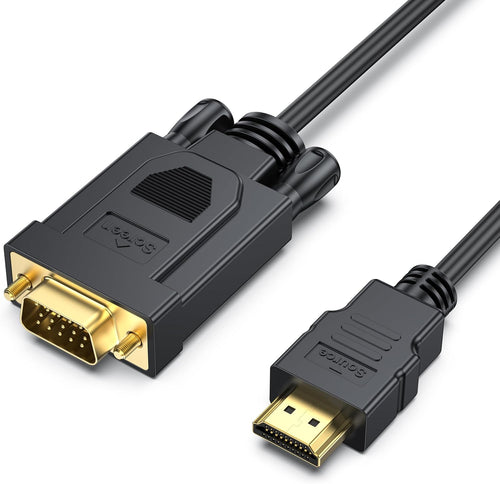 BENFEI HDMI to VGA 1.8M Cable, Uni-Directional HDMI to VGA Cable (Male to Male) Compatible for Computer, Desktop, Laptop, PC, Monitor, Projector, HDTV, Raspberry Pi, Roku, Xbox and More