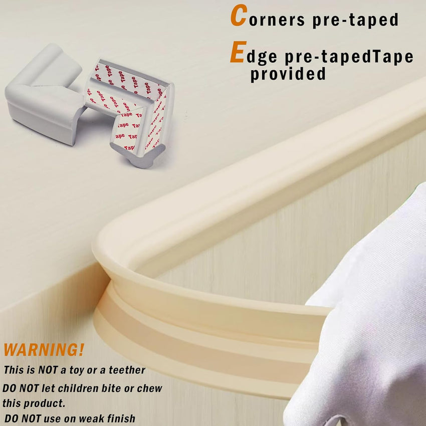 Safety Edge & Corner Guards Pre-Taped Foam Bumper Strip â Off-white
