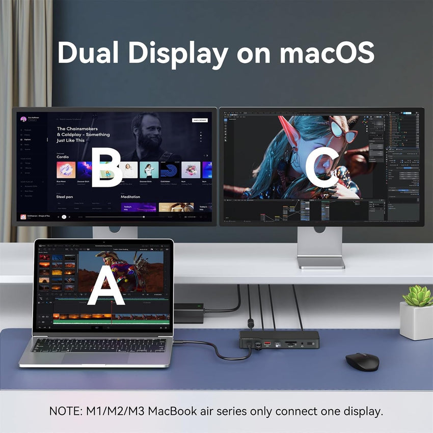 MOKiN Thunderbolt 4 Dock, 12-in-1, Single 8K or Dual 4K @ 60Hz Display, 85W Charging, 3 x 40G Thunderbolt 4, 2 x 10G USB-A, 1 x USB-C (PD 30W), 2.5GbE, Audio, SD/TF 4.0, Compatible for Mac and Windows