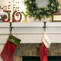 HoldOneLight Fireplace Stocking & Garland Hanger Dual Use Durable Wrought Iron â Gold
