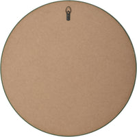 Home Selections Round Bobbin Wall Mirror, 20" (50 CM), Circle Deep Framed Wooden Beaded Mirror, Green