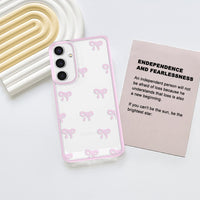 Knoowcase for Samsung Galaxy A35 Case Cute Bowknot Pattern Clear Soft TPU Shockproof Phone Case for Galaxy A35 Women Girls, Slim Fit Silicone Bumper Shell Drop-Protection Transparent Cover,Pink
