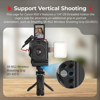 SMALLRIG Camera Cage R50V for Canon R50V Full Cage with Top Handle QR Plate & Cold Shoe â Black