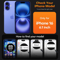 TAURI for iPhone 16 Case, with Screen Protector, Clear