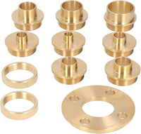 Ladieshow 11 Pcs Brass Router Guide with Lock Nut and Router Adapter