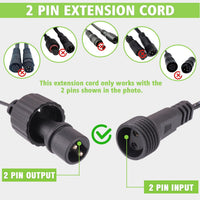 Christmas Lamp Extension Cable, 2 Pin Extension Cable for String Lights, IP44 Waterproof Extension Cable for Globe Lamp, Icicle Lamp, Indoor and Outdoor Light (10M)