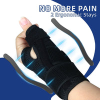 Thumb Splint Support Adjustable Immobiliser for Arthritis & Carpal Tunnel Black Universal
