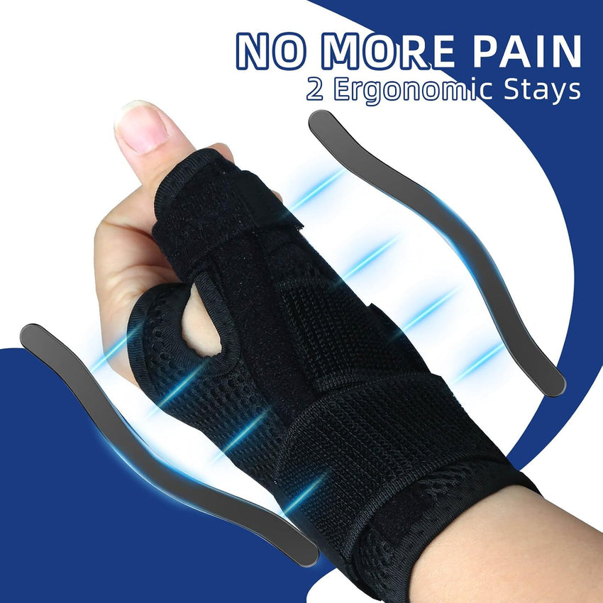 Thumb Splint Support Adjustable Immobiliser for Arthritis & Carpal Tunnel Black Universal