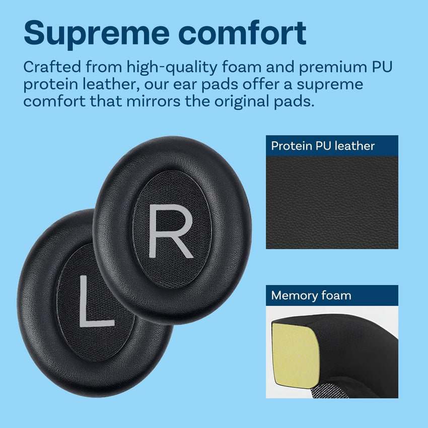 Ear Pads Replacement for Bose NC700 / Bose 700 Noise Cancelling Headphone by MMOBIEL - Protein PU Ear Pad Cushions - Earpads Replacement - Black