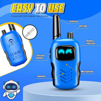 Grriopi Walkie Talkies for Kids, INCL Batteries Old Boy Gifts for 3-12 Year Olds Boys Toys Age 4-10 Walkie Talkies Kids Age 3 4 5 6 Walky Talky Sensory Outdoor Toddler Toys Blue Green