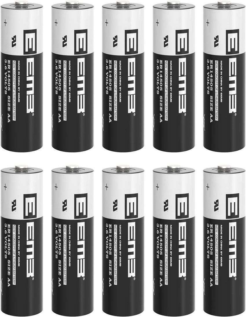 EEMB ER14505 AA 3.6V Lithium Battery Li-SOCL Non-Rechargeable Battery SB-AA11 LS14500 TL-5903 SL-360 S7-400 ER14500 for Water Electricity Meter Gas PLC Facility Equipment Spare Generic Battery (10)
