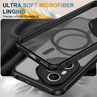 WQRTYJK Magnetic for Honor 400 Pro Case with Tempered Glass Screen Protector Matte Translucent Shockproof Protective Bumper Phone Cover (Black)