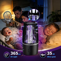 Electric Fly Zapper Lamp 365nm UV Mosquito Killer 4000mAh Ultra-Quiet Night Light