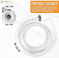 Kobe Professional Shower Head and Extra Long Hose Set for Bath Taps/Tap Shower Attachment - Secure Fit Clamp Included - Perfect Portable Shower/Portable Dog Shower - 3m Hose