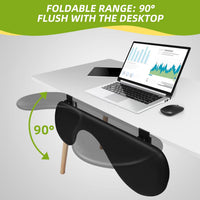 Giecy Desk Extender Tray,Foldable Arm Rest Elbow Wrist Rest Support Clamp on Desk,Computer Keyboard Tray Table Extension for Working,Studying and Gaming(Black)