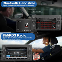 CAMECHO 2G+64G Android 13 Car Stereo for Ford Fiesta Focus Kuga Transit Connect Mondeo Smax with Wireless Carplay Android Auto 7" Touch Screen Bluetooth Car Radio with GPS WiFi FM RDS Reversing Camera