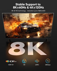 Snowkids HDMI 2.1 Cable 2m,10K 8K HDMI Cable Ultra HD High-Speed Lead 48Gbps eARC HDR10 HDCP 2.2/2.3 Dolby 3D, Compatible with PS5/4 HDTV X box