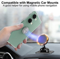 Kickstand Case Compatible with OnePlus Nord 3 5G, Crystal CLEAR Protective Soft TPU Shockproof Case with 360 Degree Magnetic Ring Cover - Silver Ring