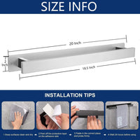 Bathroom Towel Rail Stainless Steel Wall-Mounted Waterproof 20 Inch â Brushed Nickel