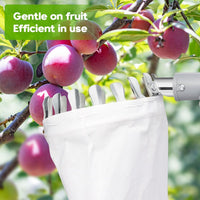 4.2M Apple Picker with Telescopic Handle, Fruit Picker Tool with Basket, Adjustable Head, Lightweight Apple Tree Picker Tool, Easy to Assemble, Aluminium Pole & Fabric Bag for Easy Harvesting